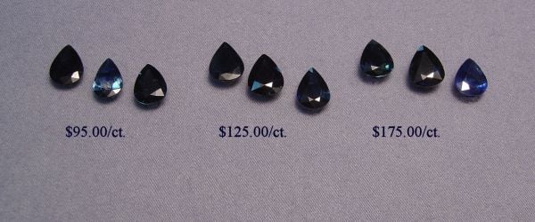 Sapphire Faceted Pears - 7x9mm