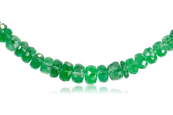 Emerald Faceted Rondel Graduated Bead Strand, 52.03 cts. - 2-5mm