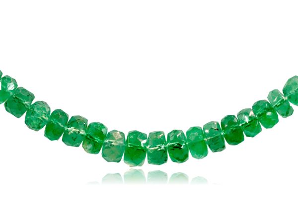 Emerald Faceted Rondel Bead strands