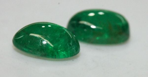 5x7mm Emerald Cabochon Pair