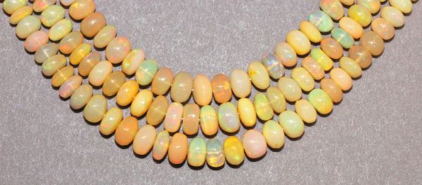 Ethiopian Opal Rondel Bead Strands