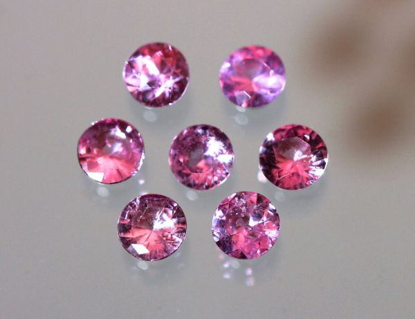 Pink Sapphire Faceted Round Diamond-Cut - Best Quality