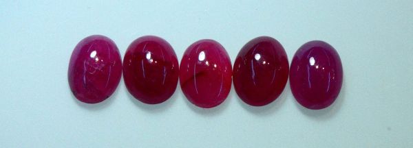 Ruby Oval Cabochons, 5x7mm - Regular Grade