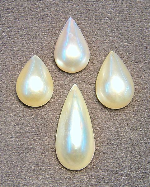 Pear-shaped White Mabe Pearls