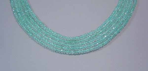 3-3.5mm Faceted Rondel Aquamarine Beads