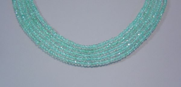 Aquamarine Rondel Faceted Bead 3-3.5mm Strands