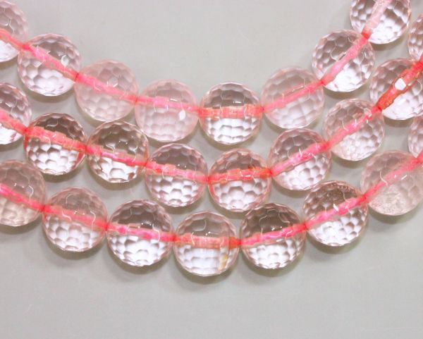 Rose Quartz Faceted Round Bead Strands