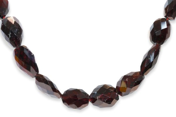 Garnet Faceted Large Oval Bead Strands