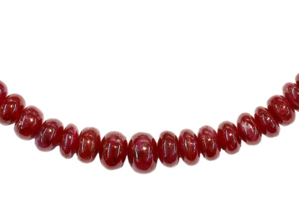 Ruby Smooth Rondel Bead Strand - 2.6-6.3mm