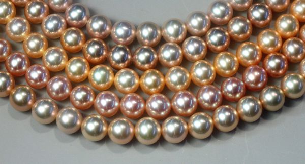 7-7.5mm Natural Color Round Pearls - Gem Quality