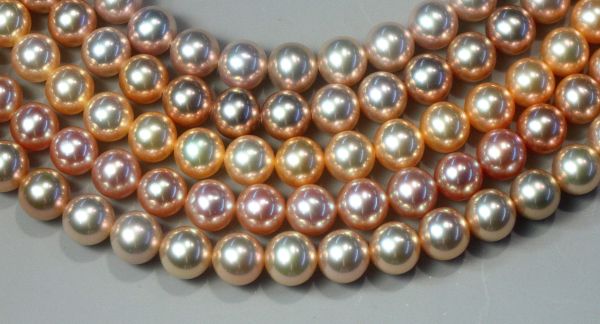 7-7.5mm Natural Color Round Pearls