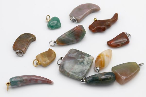 Fancy Jasper Pegged Shapes - 12 pc. Lot