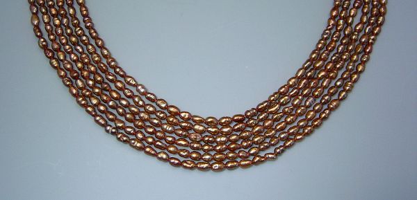 Burnished Copper 2.5-3mm Oval Pearls