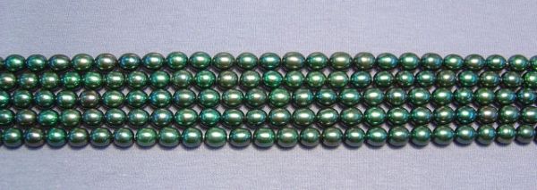 6-6.5mm Alpine Green Oval Pearls