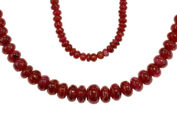 Fine Smooth Rondel Ruby Beads