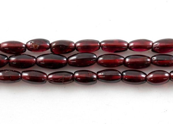 Garnet Smooth Oval Bead Strands - 4x7mm