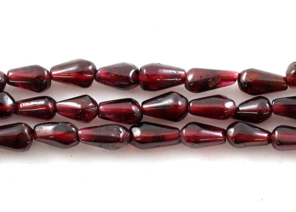 Garnet Smooth Teardrop Bead Strands