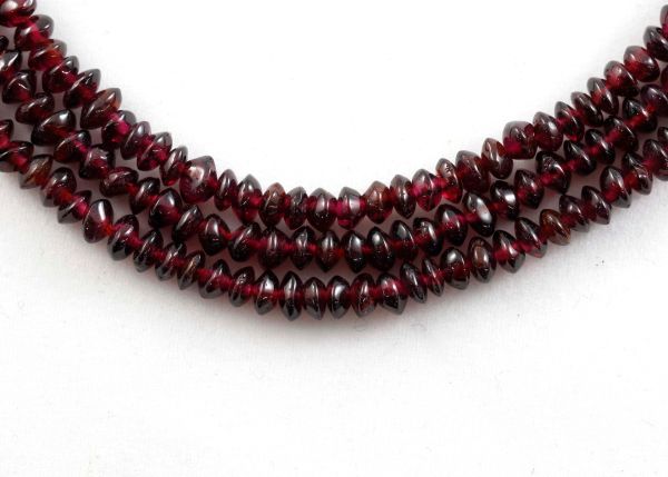 Garnet Rondel Bead Strands