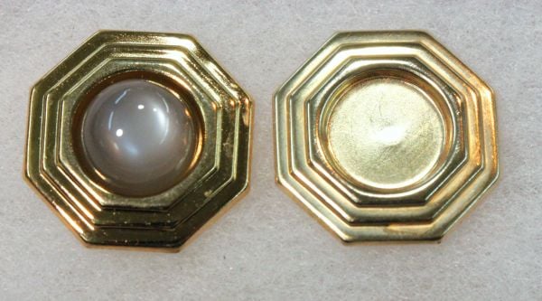 Findings: Gold-filled Octagon Bezel-look Earpost Pairs