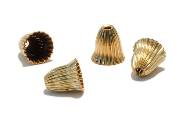 Gold-filled Corrugated Bell Bead
