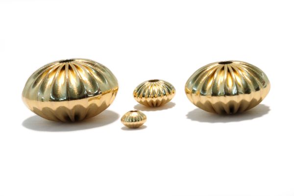 14/20 Straight Corrugated Rondel beads
