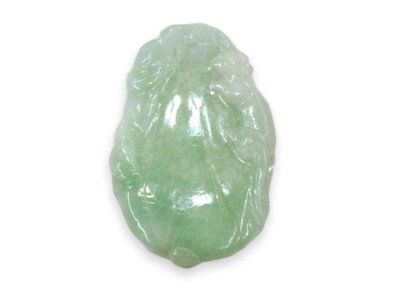 Natural Jadeite Hand-Carved Pendant - Squirrel on Gourd