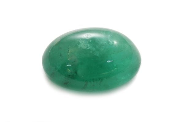 Green emerald cabochon
