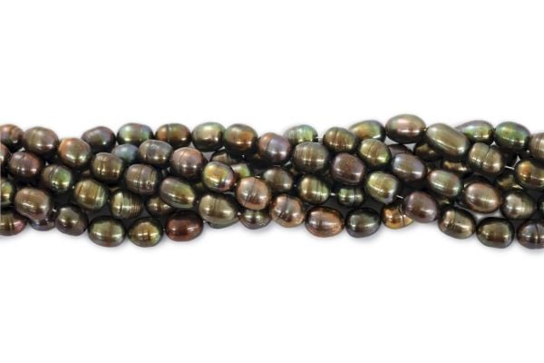 Green Gold 7.5-8mm Oval Pearls