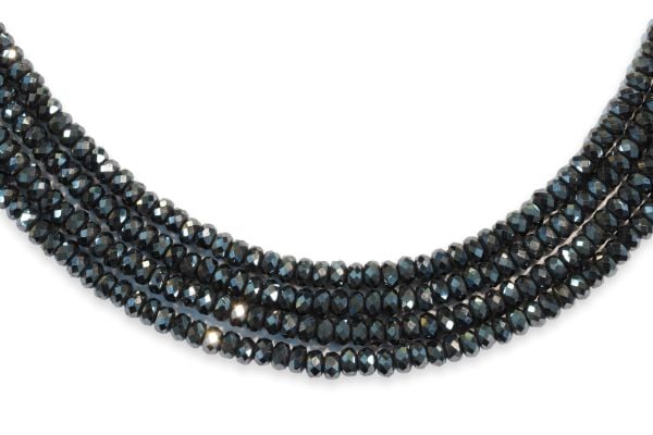 Faceted Hematite Rondel Beads
