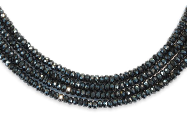 Hematite Faceted Rondel Bead Strands - 2x3mm