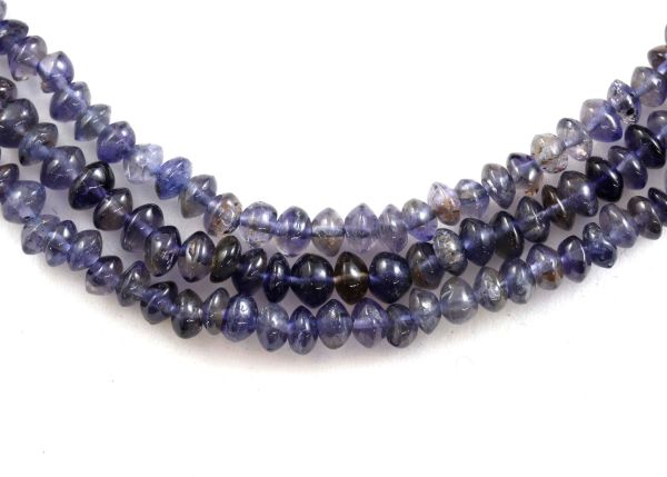 Iolite Smooth Rondels Bead Strands