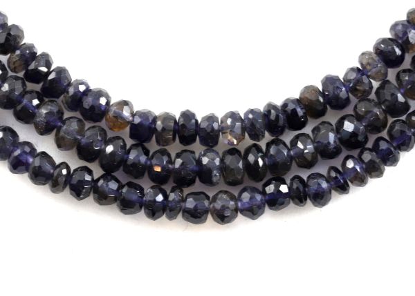 Iolite Faceted Rondel Bead Strands