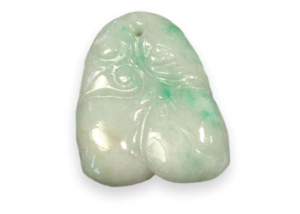 Natural Jadeite Hand-Carved Pendant - Two Peaches