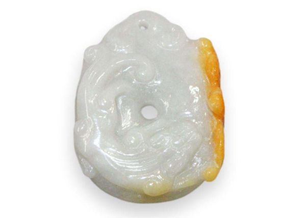 Bi-color Jadeite Bat and Dragon on Coin