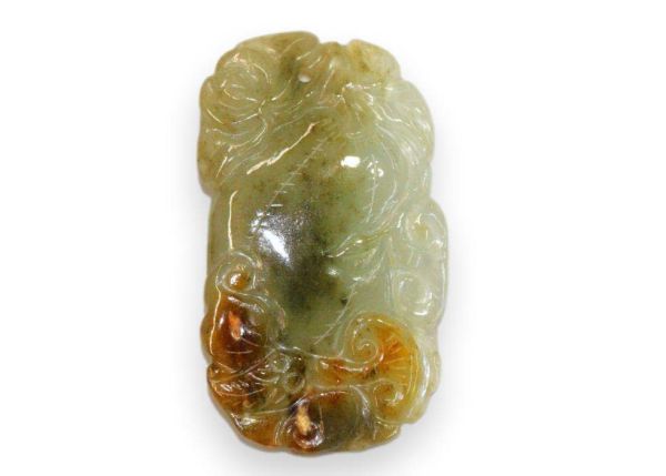 Multi-color Jadeite Pendant - Fruit Bat on Pumpkin