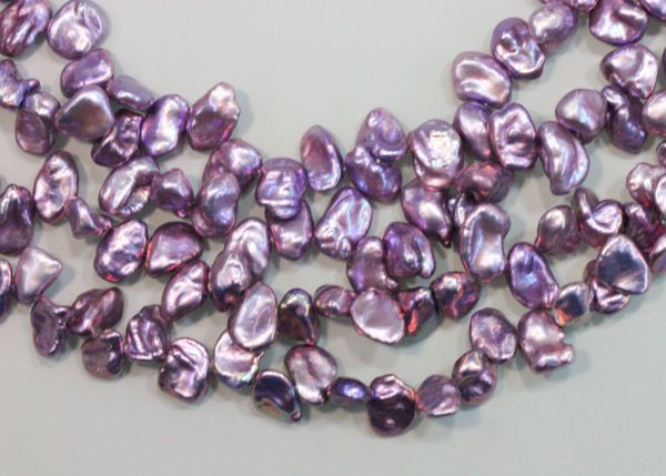 Raspberry-Lilac Keshi Pearls