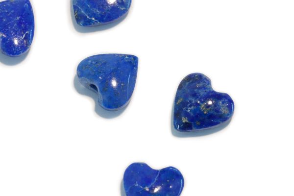 Lapis half drilled hearts 1