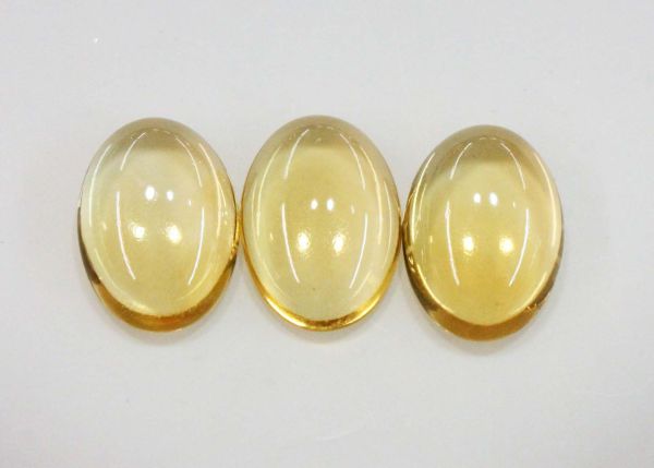 Citrine Oval Cabochons,  13 x 18 mm-15 x 20 mm