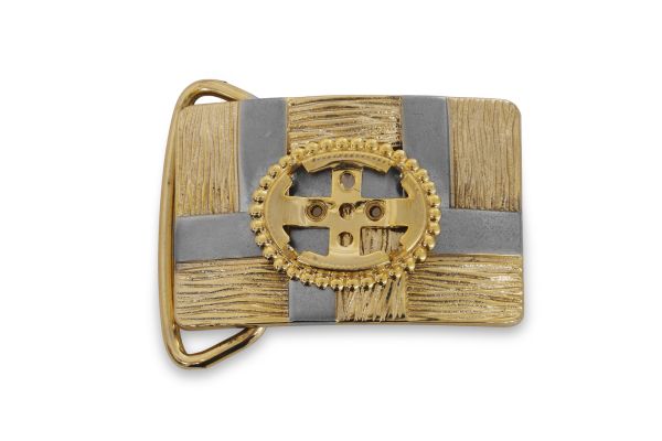 Wholesale Large Silver and Gold Belt Buckle