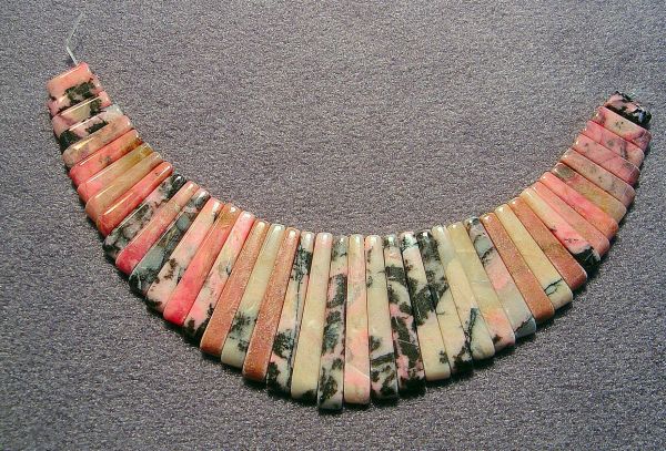 Rhodonite 41-piece large tapered strip
