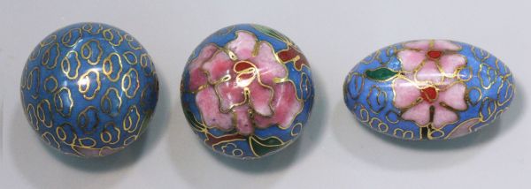 Cloisonn&eacute; Light Blue Beads