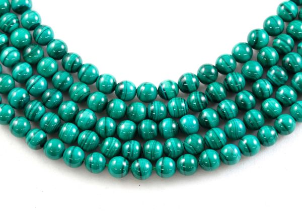 Malachite Smooth Round Bead Strands