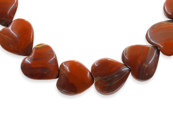 mahogany obsidian heart beads