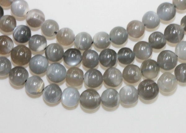 Black Moonstone Round Beads