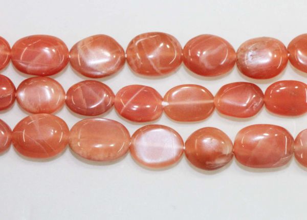 Red Moonstone Oval Beads