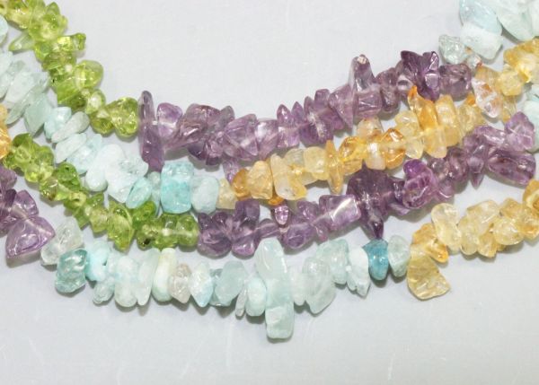 Multi-Color Gemstone Chips Strands
