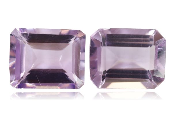 Light Clear Faceted Octagon Amethyst