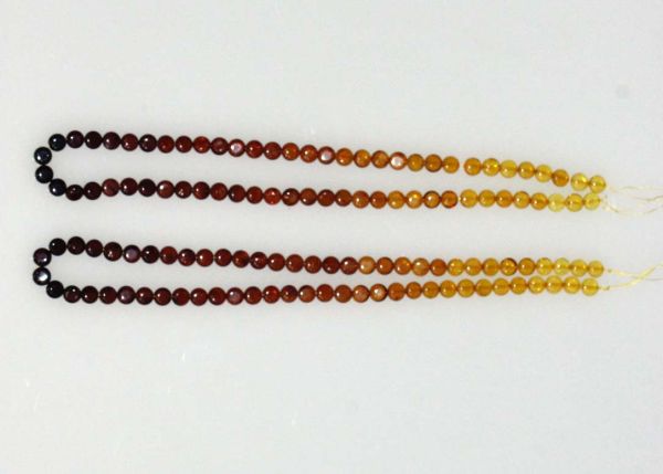 Natural Amber Ombre Side-Drilled Button Bead Strands -7x4mm