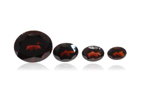 Garnet Faceted Ovals
