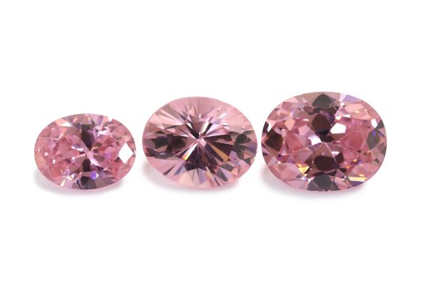 Cubic Zirconia Faceted Oval - Pink